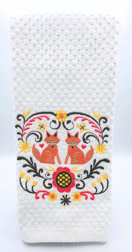 Scandinavian Folk Art Foxy Floral